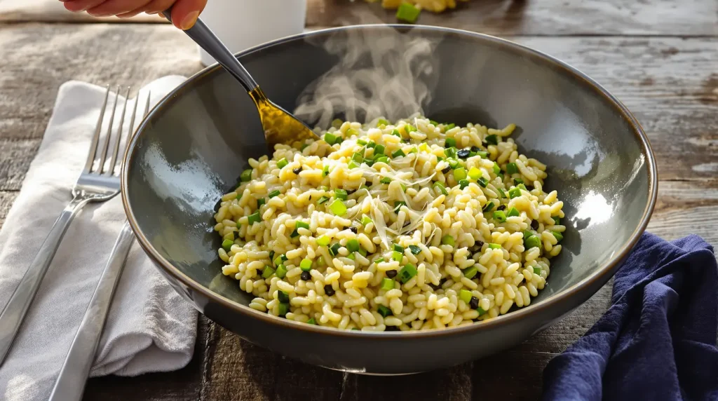 « Du pur velours » : ce risotto aux asperges vertes et parmesan deviendra rapidement votre plat préféré du printemps