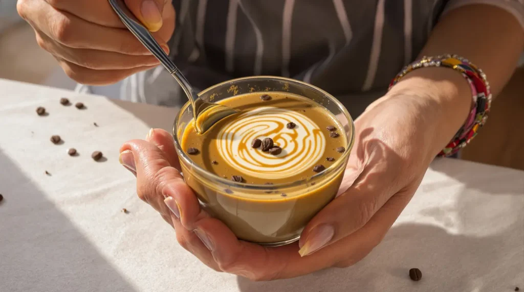 J’ai troqué les flans et mousses du commerce pour cette crème dessert au café maison : onctueuse, sans œufs et facile à réaliser !